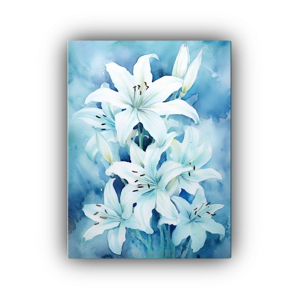 Pintura De Fondo Acuarela De Lirio En Estilo Arte 30x45 Cm-0