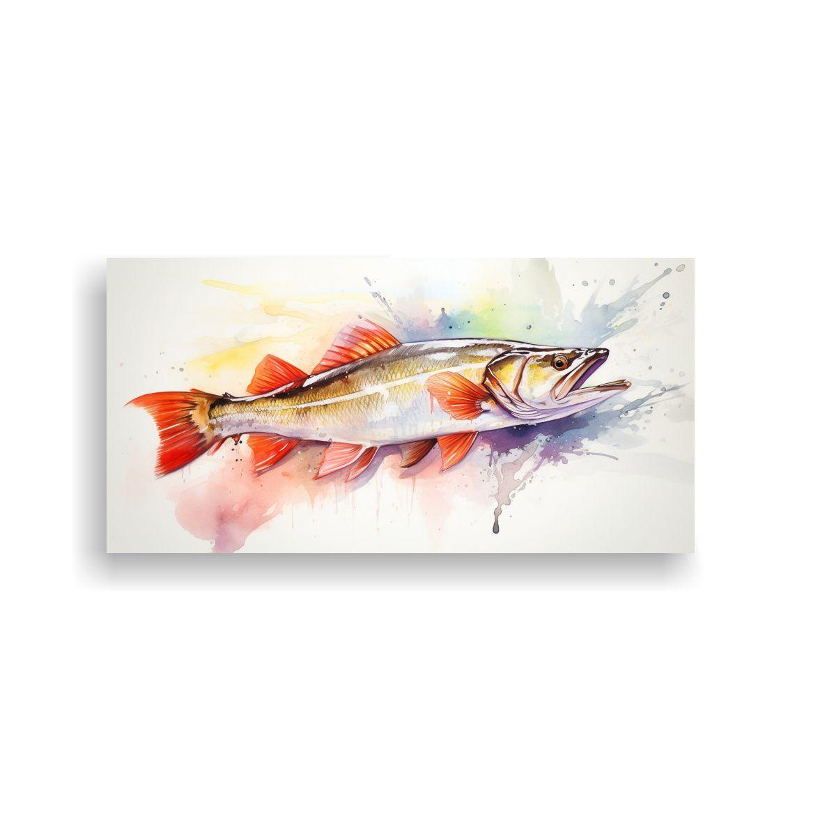 Cuadro Sobre Lienzo Abstracto En Estilo Acuarela 60x30cm-0