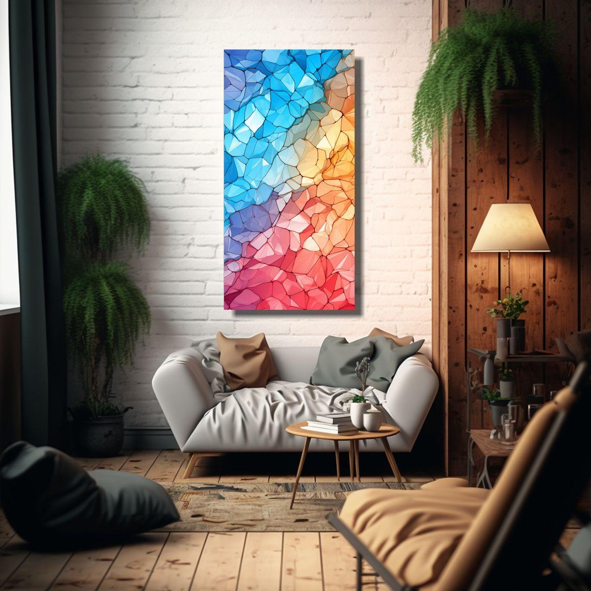 Pintura Decorativa Abstracta Con Paleta De 20x40cm-2