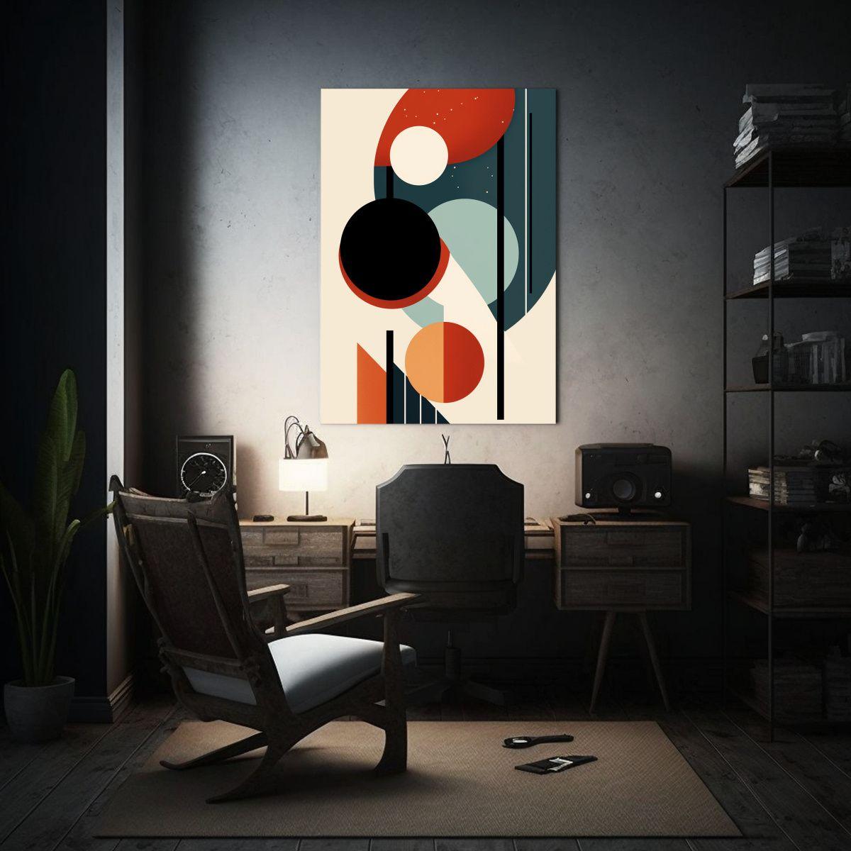 Pintura Decorativa De Lienzo Llamativa Con Formas 50x65cm-2