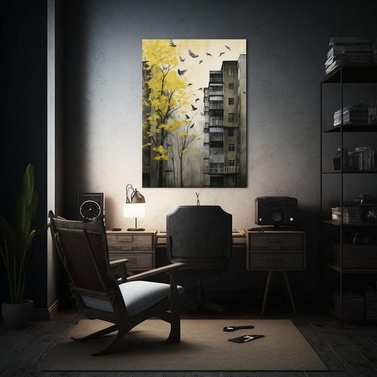 Lienzo De Tela Con Espectacular Comedor Y Aves Volando 40x50cm-2