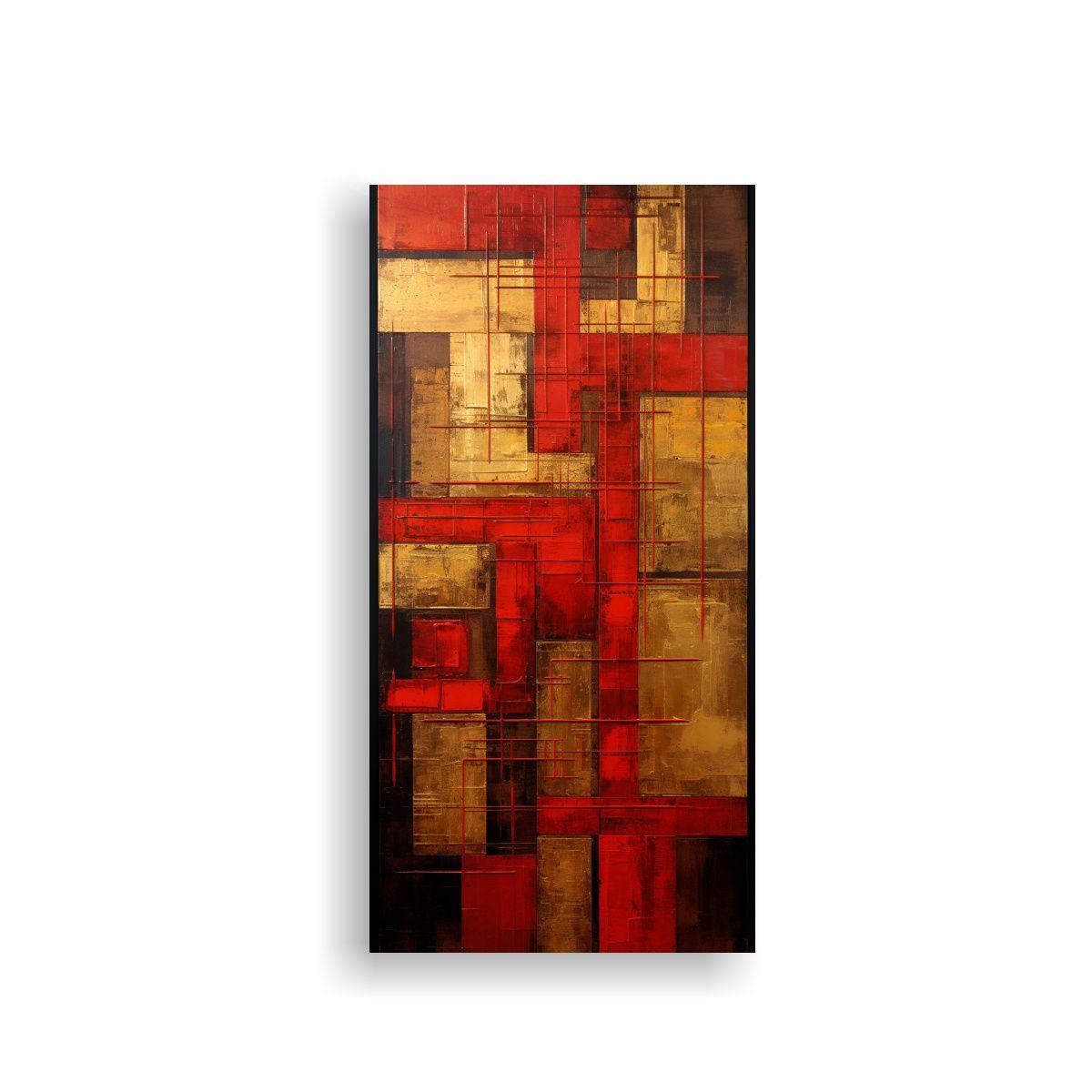 Pinturas De Decoración Abstractas Con Cuadrados 60x120cm-0
