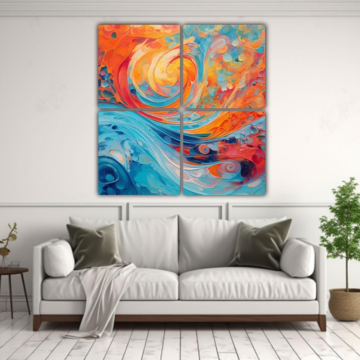 Pintura Abstracta De Escenario Con Colores 180x180 Cm-2