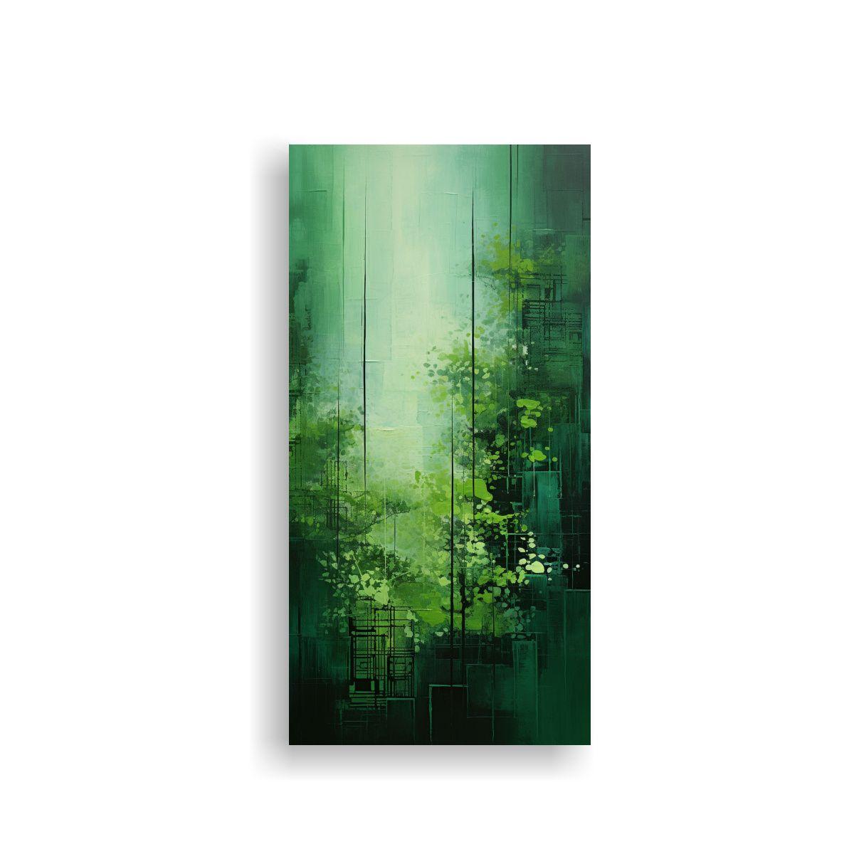 Cuadros De Decoración Abstracta En Verde Evocador 70x140cm-0