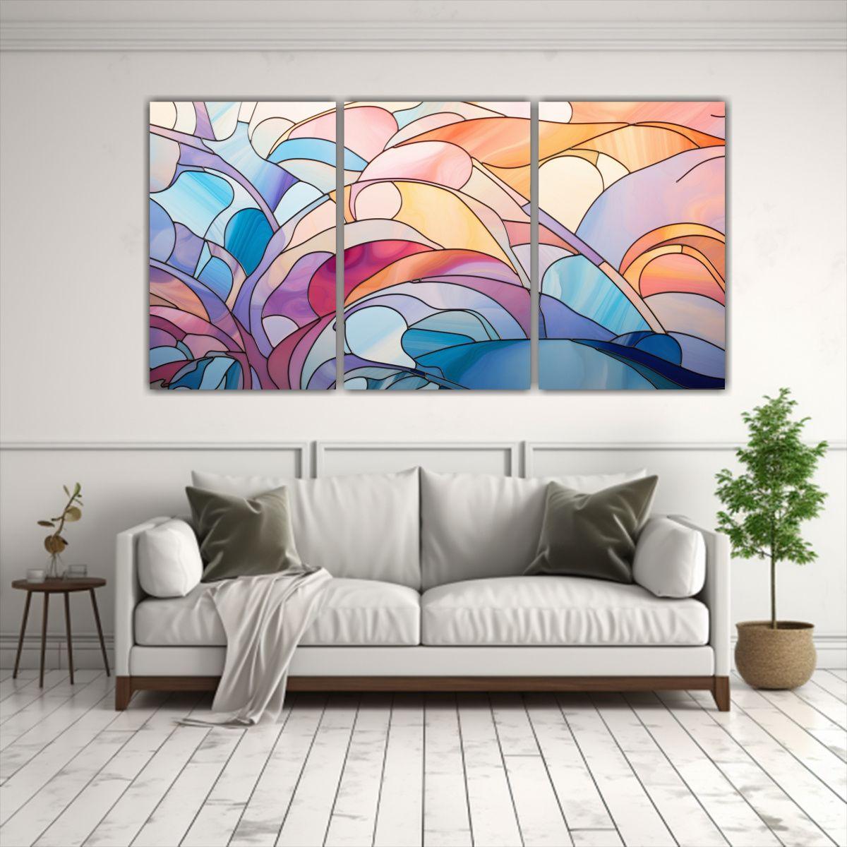 Pinturas De Pared Estilo Abstracto De Vidrieras 150x75 Cm-2