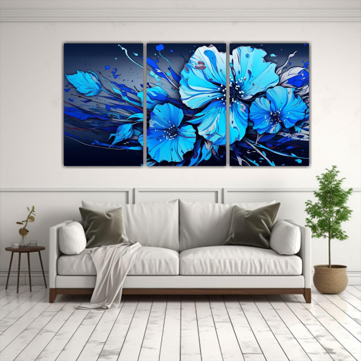 Arte De Pared Decorativo Neonoir Vision Blue 180x90 Cm-2
