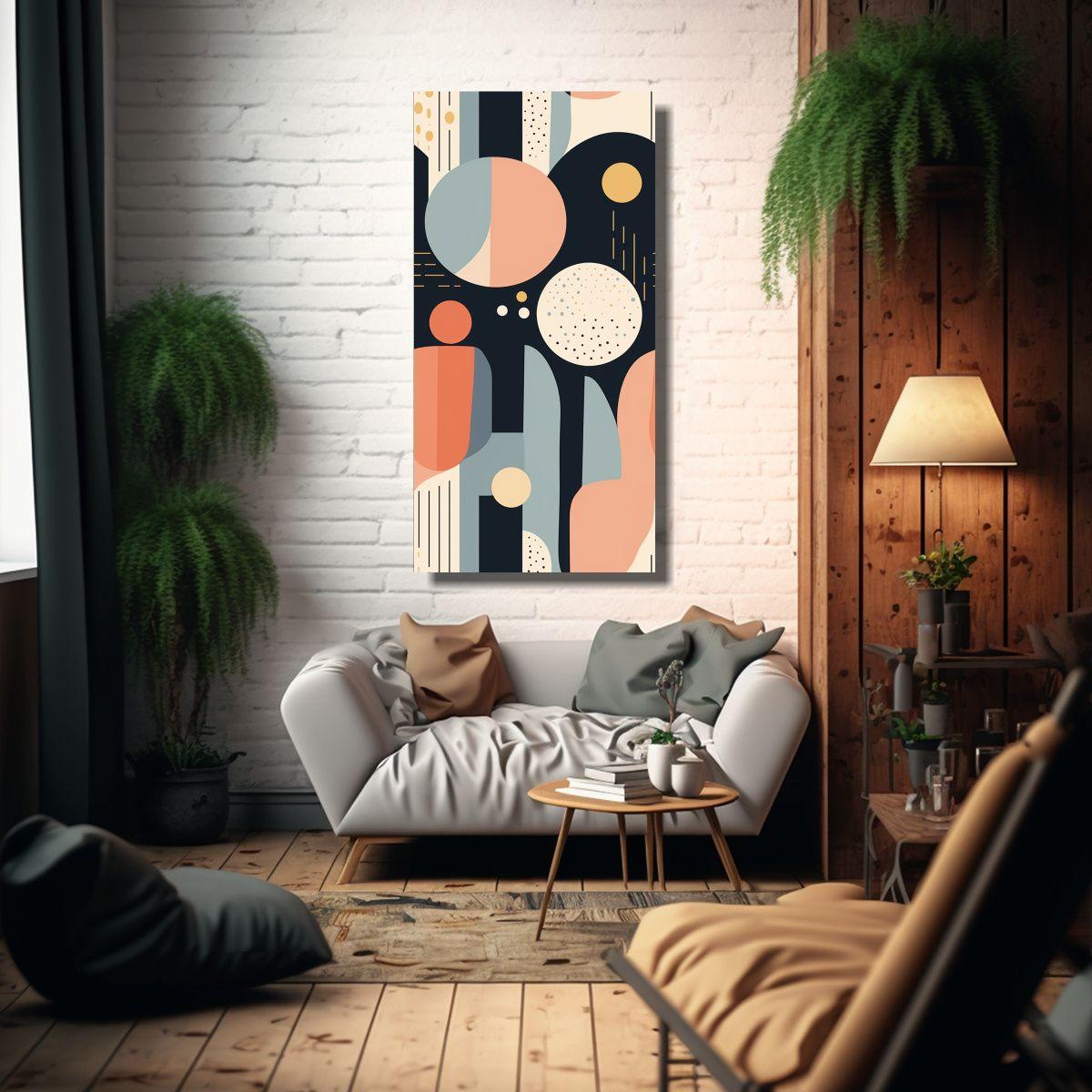 Cuadro Abstracto Innovador Con Paleta De Colores 50x100cm-2