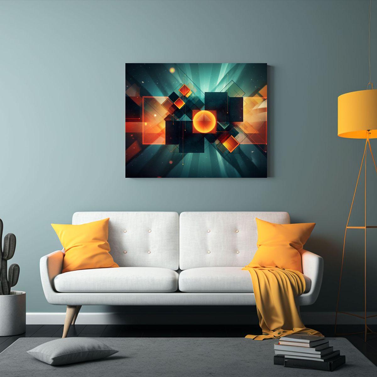 Cuadro Tela Vintage Moderno: Patrón Abstracto Inspirado En  120x80cm-2