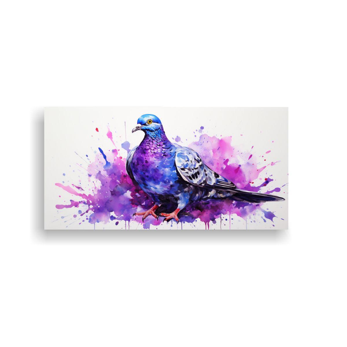 Pintura Decorativa De Arte Ilustrado: Paloma En 80x40cm-0