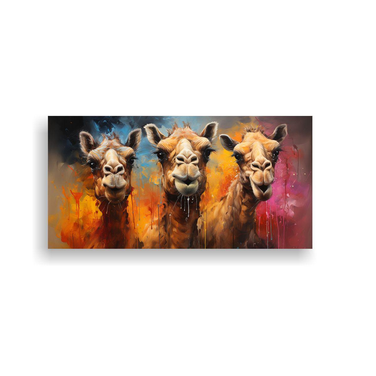 Pintura Al Estilo óleo Intensa De Camello Estilo 60x30cm-0
