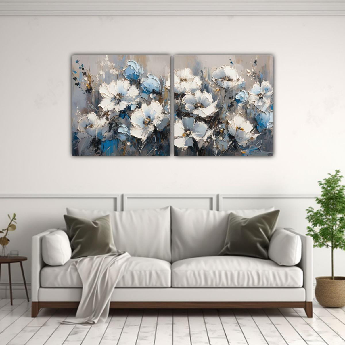 Pintura En Lienzo De Flores De Colores Vibrantes 100x50 Cm-2