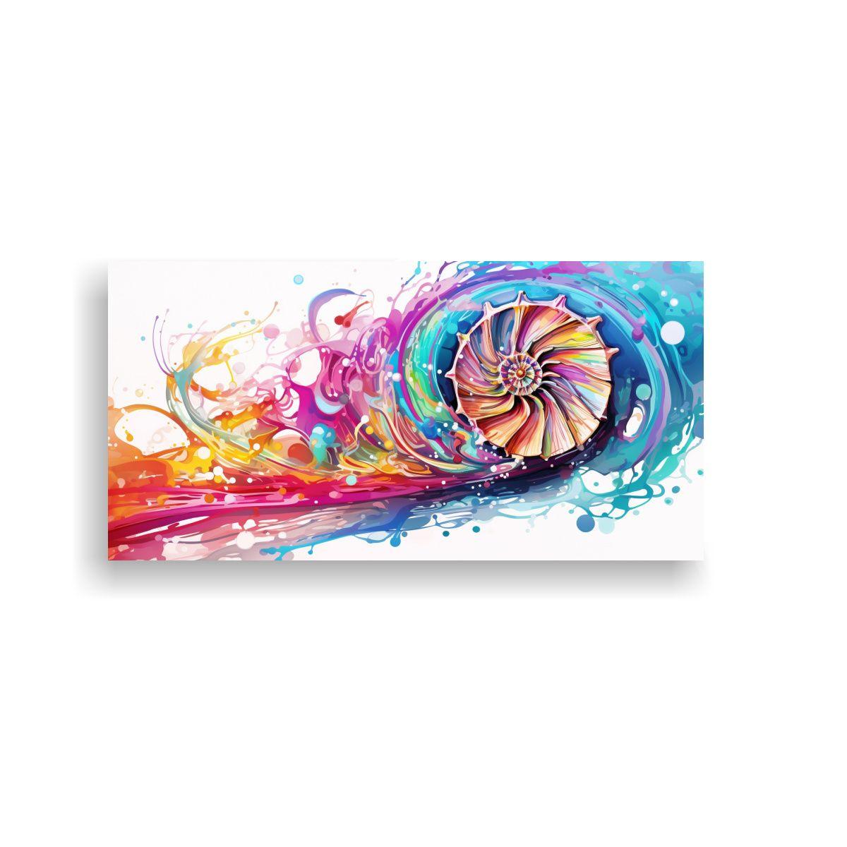 Lienzo De Tela Arte Callejero Nautilus En Colores 40x20cm-0