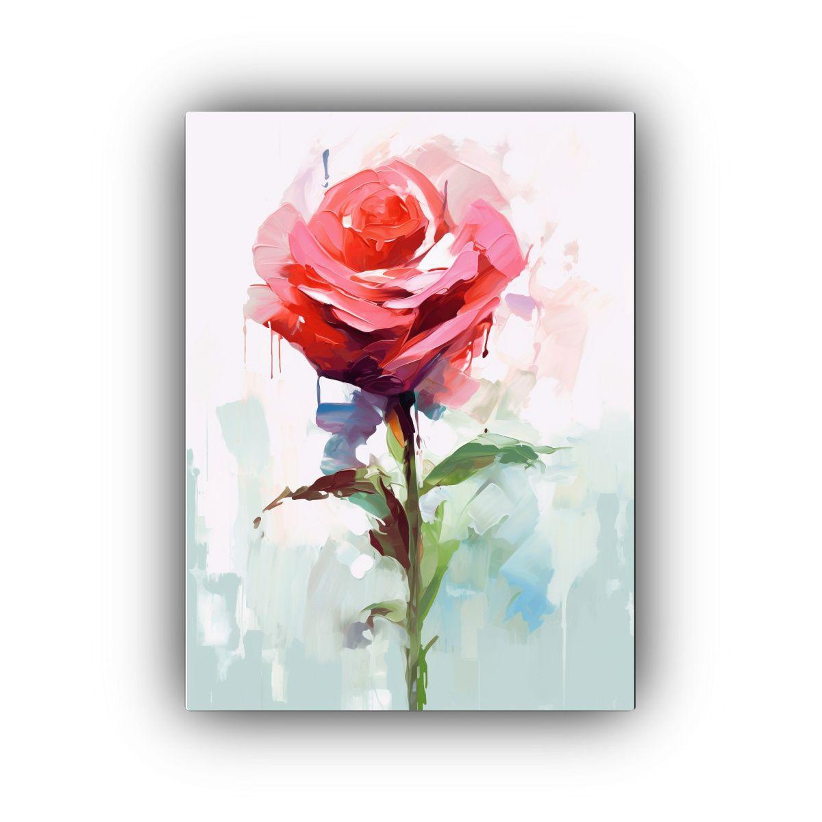 Pintura De Arte De Pared: Rosa Bella Sobre Fondo 40x50 Cm-0