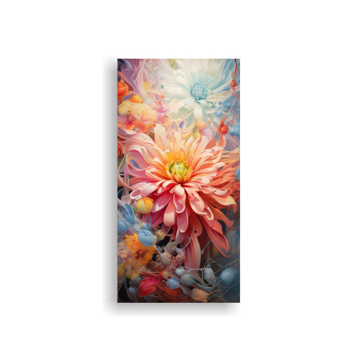 Cuadro Abstracto Flores En Perspectivas 60x120cm-0