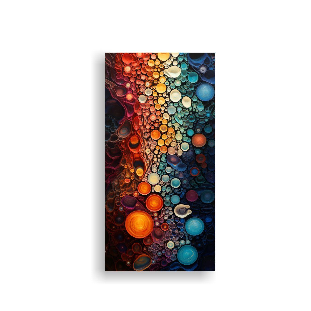 Pintura Abstracta En Lienzo Con Contrastes 70x140cm-0