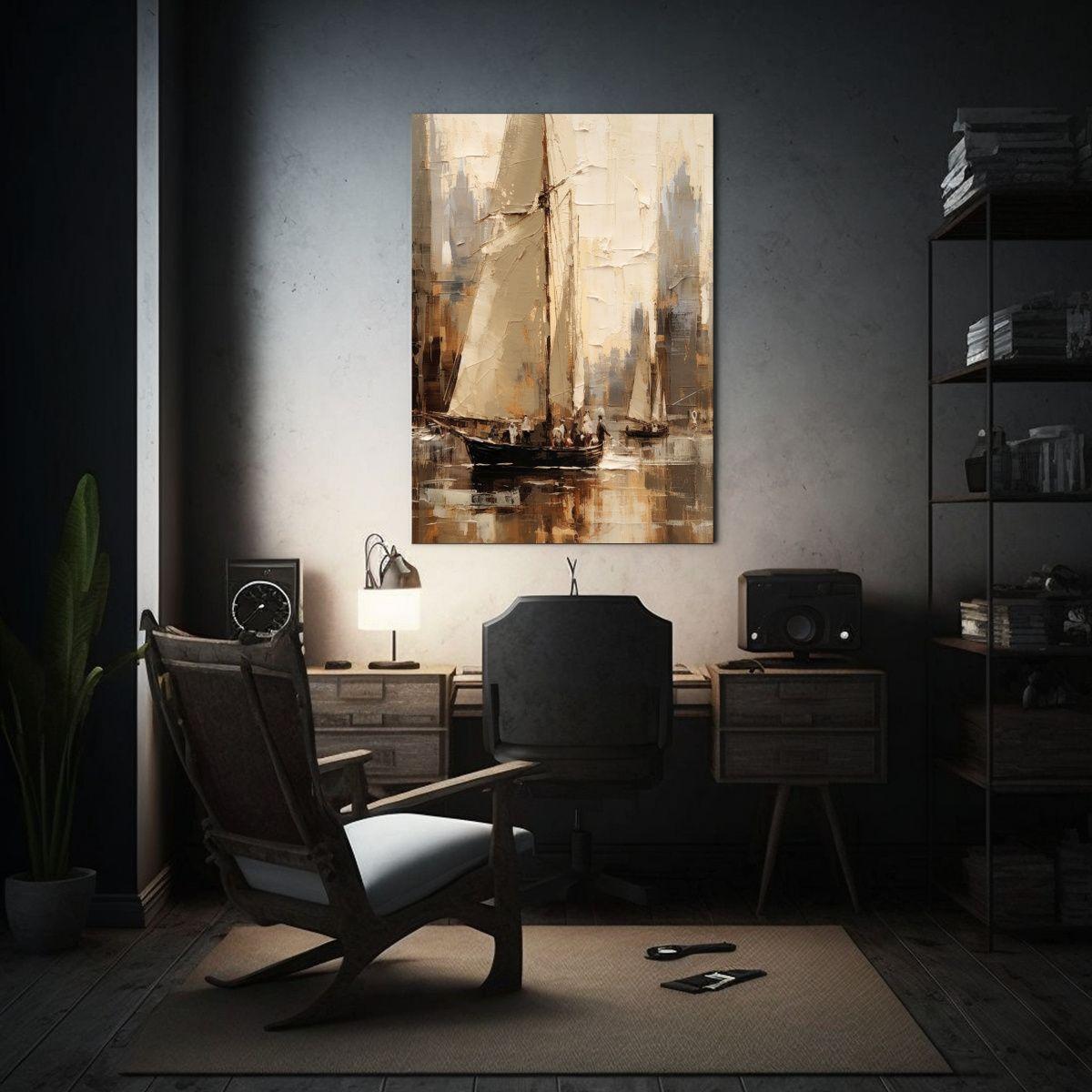 Pintura Enigmática Con Textura En Lienzo 40x50cm-2
