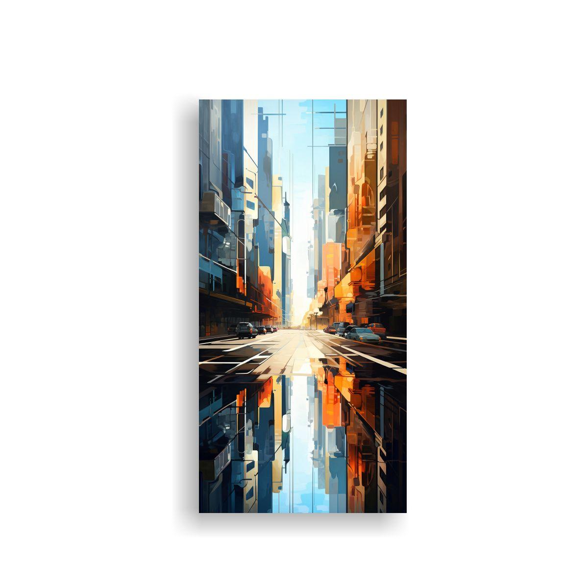 Pintura Lienzo Hermoso Living Paisaje Urbano 20x40 Cm-0