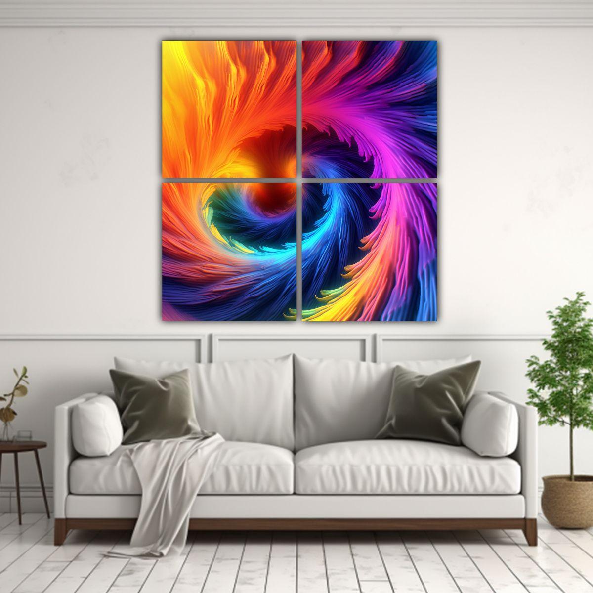 Cuatro Composición Fotografía Vibrante Vórtice 40x40 Cm-2