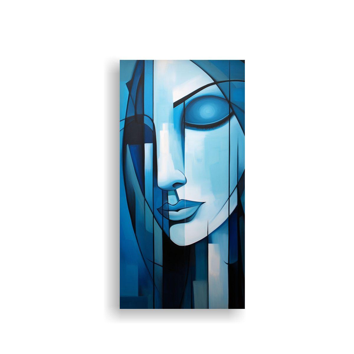 Cuadro Decorativo Abstracto En Tonos Azules 40x80cm-0