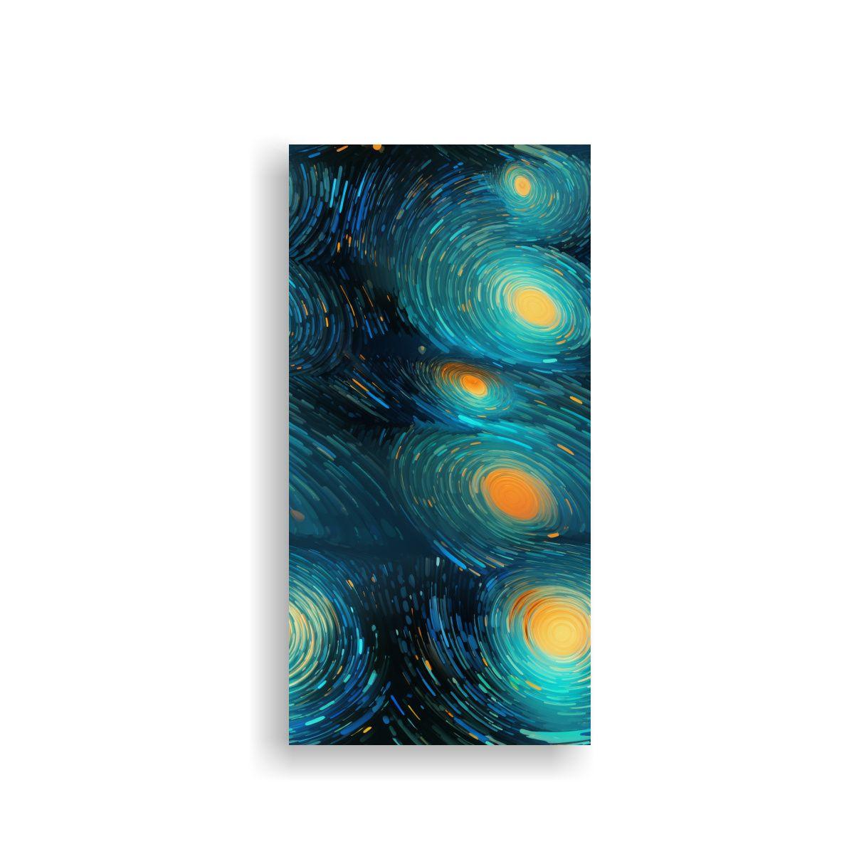 Cuadro Abstracto Colores Vibrantes En Azul Cielo, 50x100cm-0