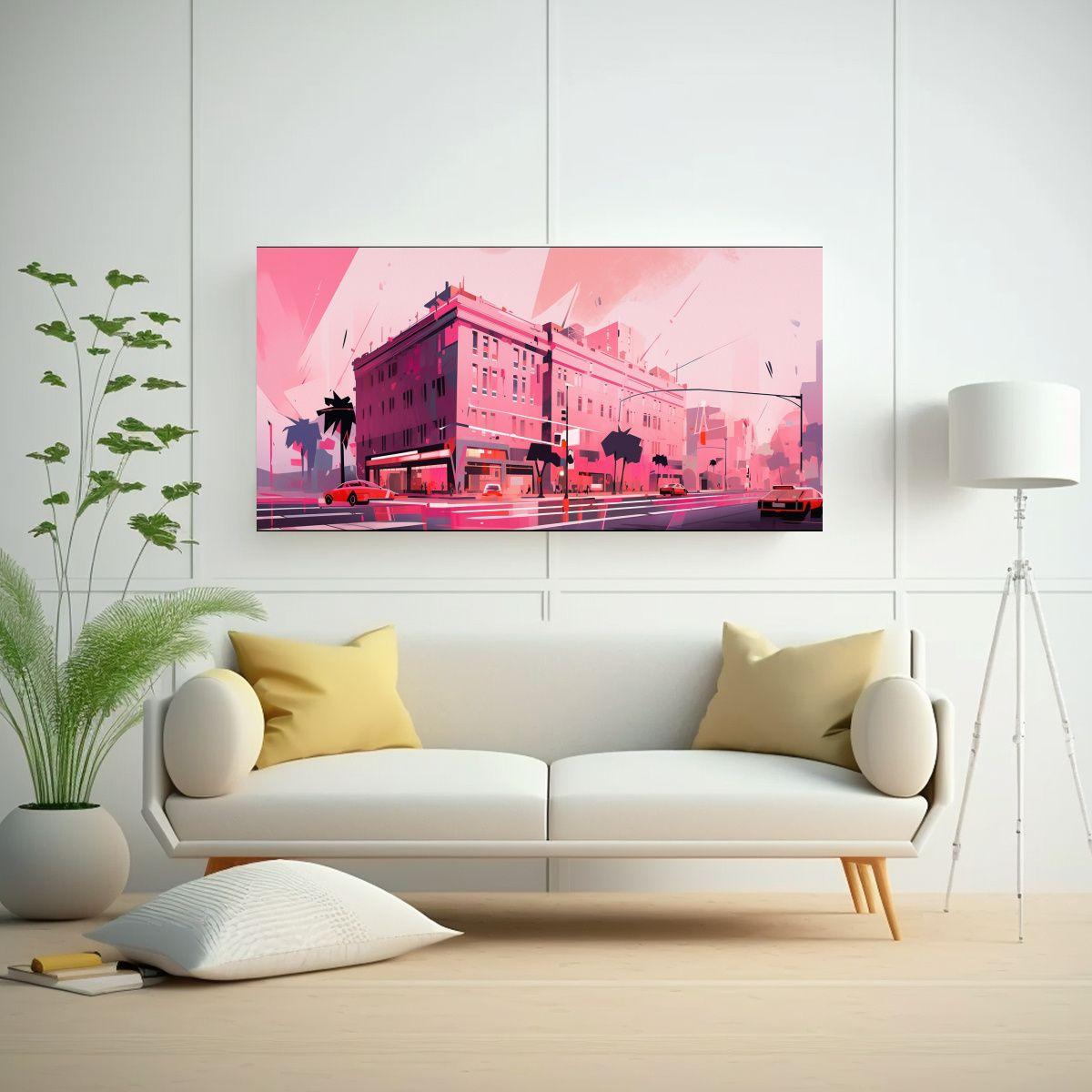 Pintura Decorativa Inspirada En Santiago, Chile 100x50cm-2
