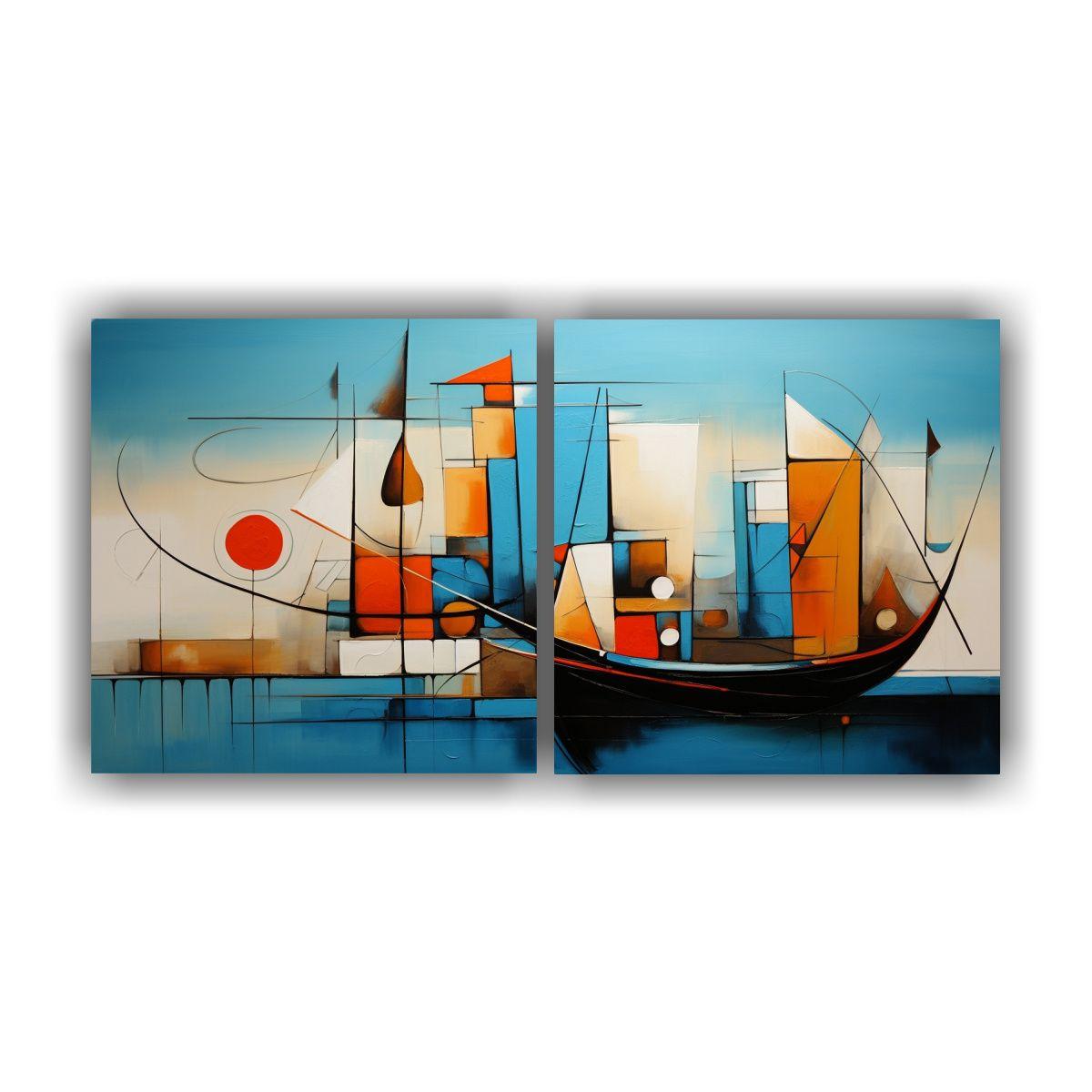 Cuadros De Marinas Abstractas De Belleza Natural 140x70 Cm-0