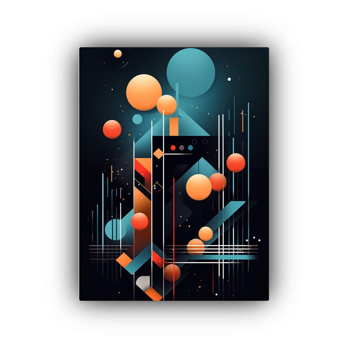 Composición Geométrica Minimalista En Lienzo 3D 50x75cm-0