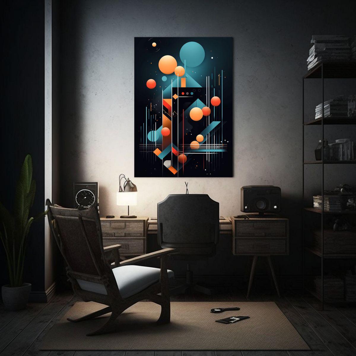Composición Geométrica Minimalista En Lienzo 3D 50x75cm-2