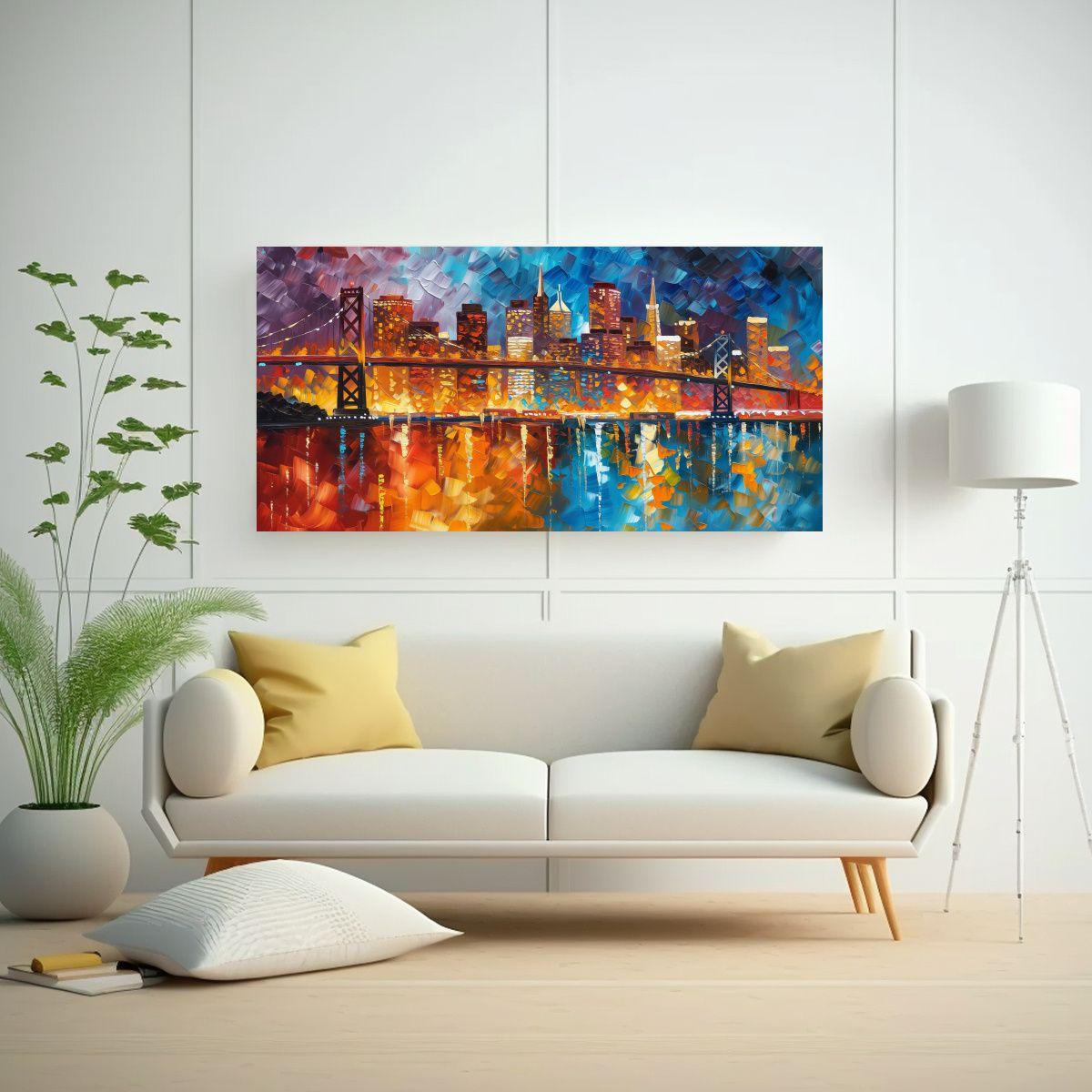 Pintura Impresa Belleza Natural San Francisco Y 140x70cm-2