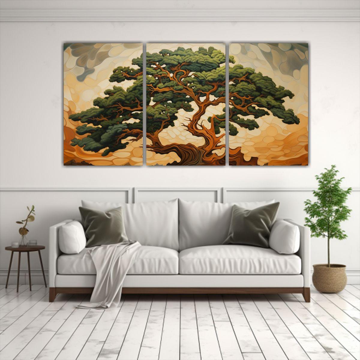 Pintura Abstracta De Un Cedro Con Detalles 240x120 Cm-2