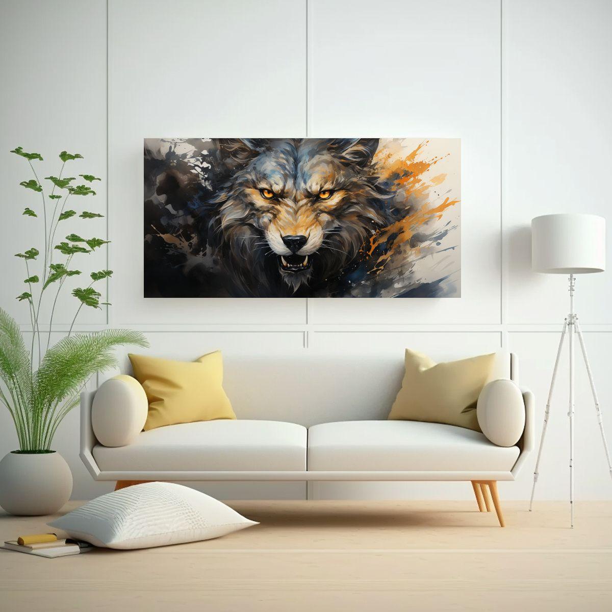 Pintura De Dragón En Acuarelas Y Colores 100x50cm-2