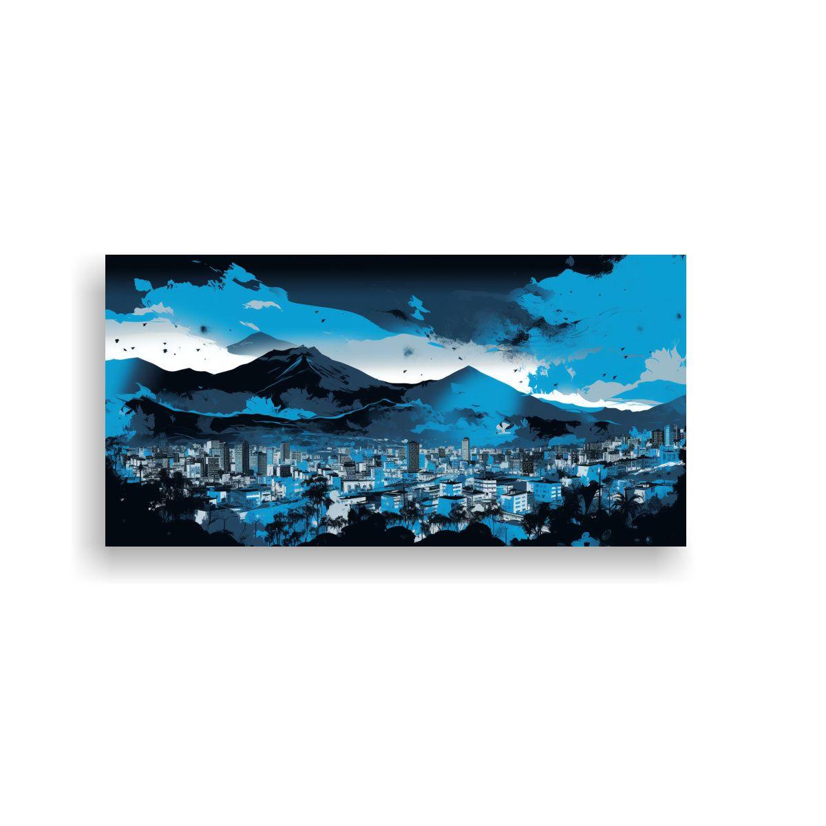 Pinturas Decorativas En Negro Y Azul Para Impacto  160x80cm-0