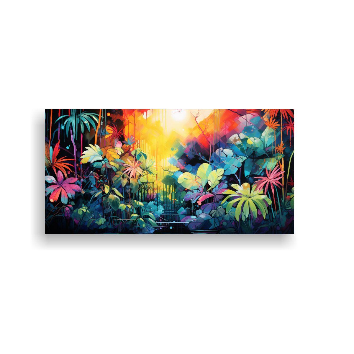 Cuadro Abstracto Con Vibraciones Selváticas 140x70cm-0