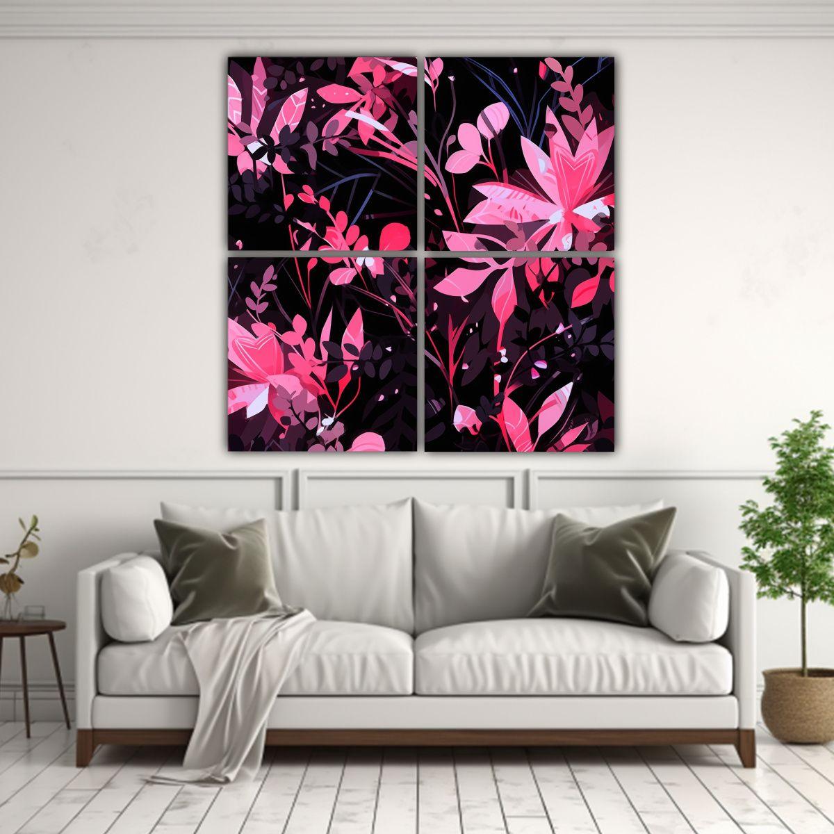 Cuadros Decoración Perspectiva Negro Y Rosa, 60x60 Cm-2