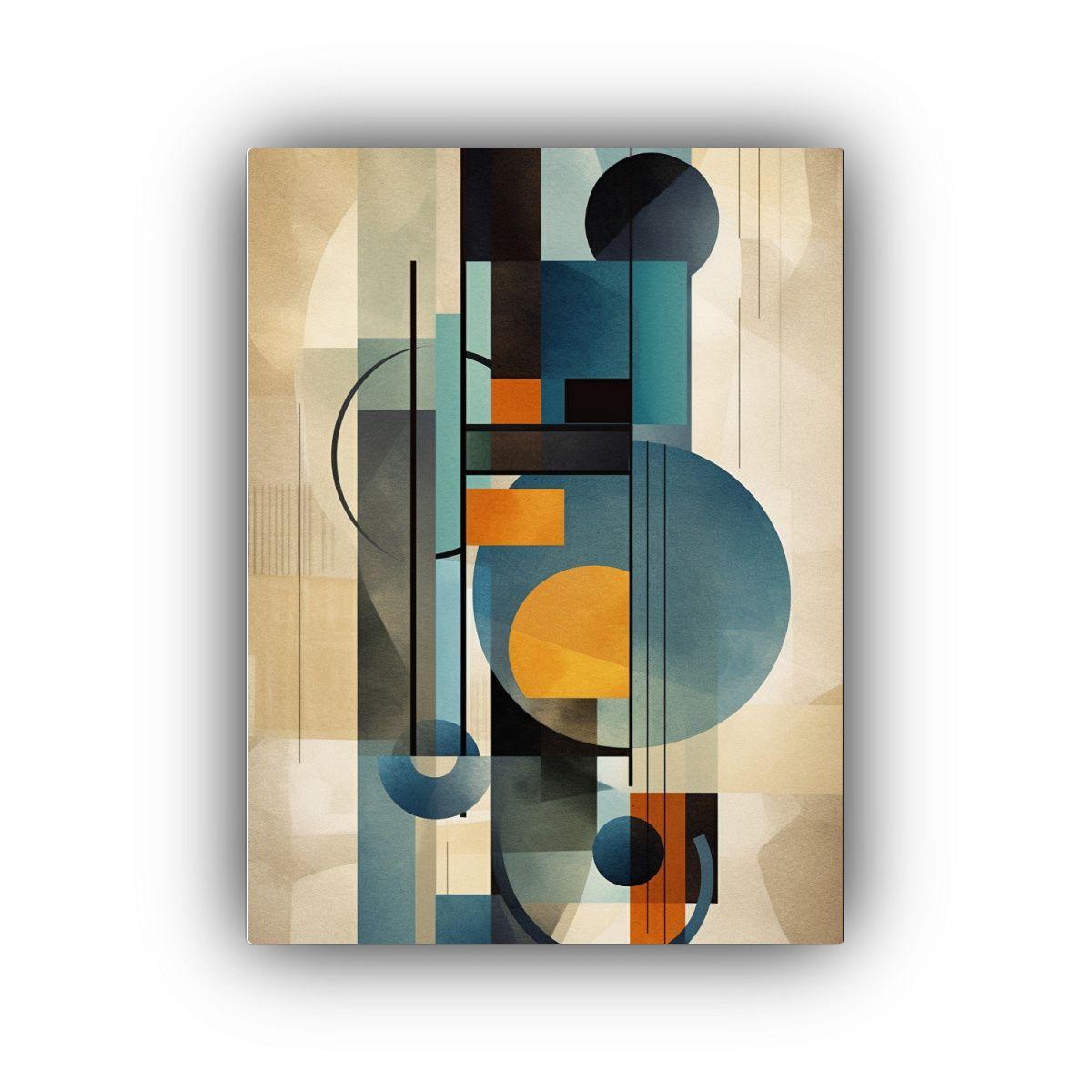 Cuadro Conceptual Poder En Tonos Azul Grisáceo Y 30x45cm-0