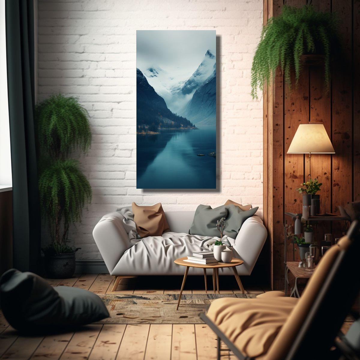 Cuadro De Imagen Simetría De Escena Noruega De 50x100cm-2