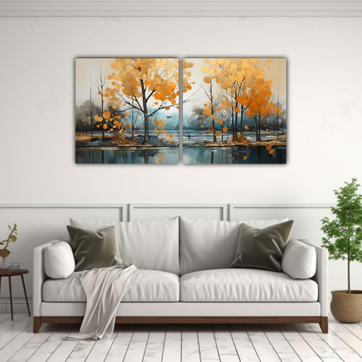 Cuadro Regalo Dos Telas En Bastidor Pintura 120x60 Cm-2