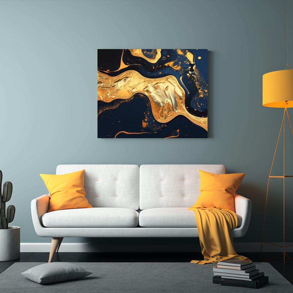 Fondo Líquido Dorado Abstracto Urbano AI Creado 30x20 Cm-2