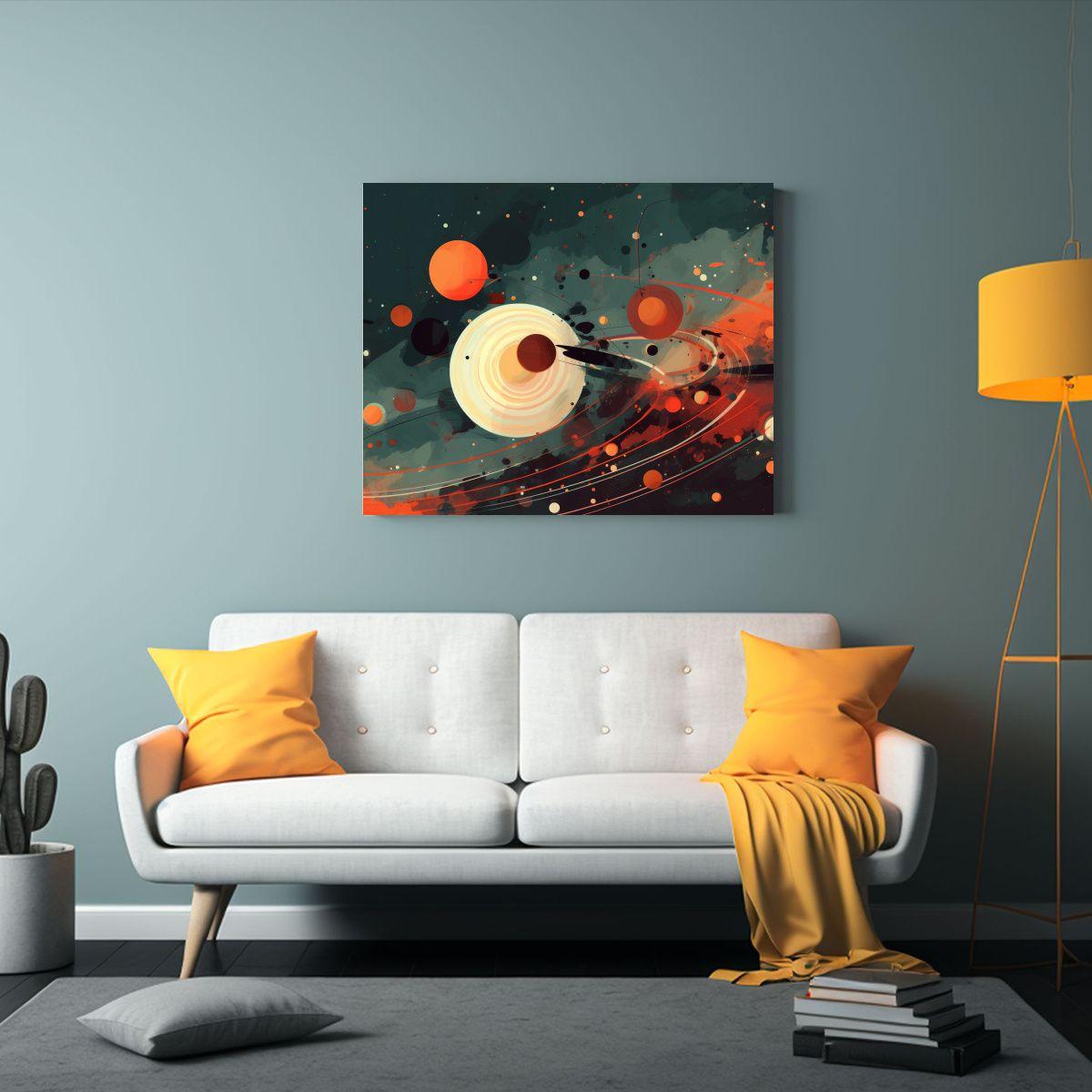 Pinturas Abstractas Del Sistema Solar Con Estilo Creativo De 90x60cm-2