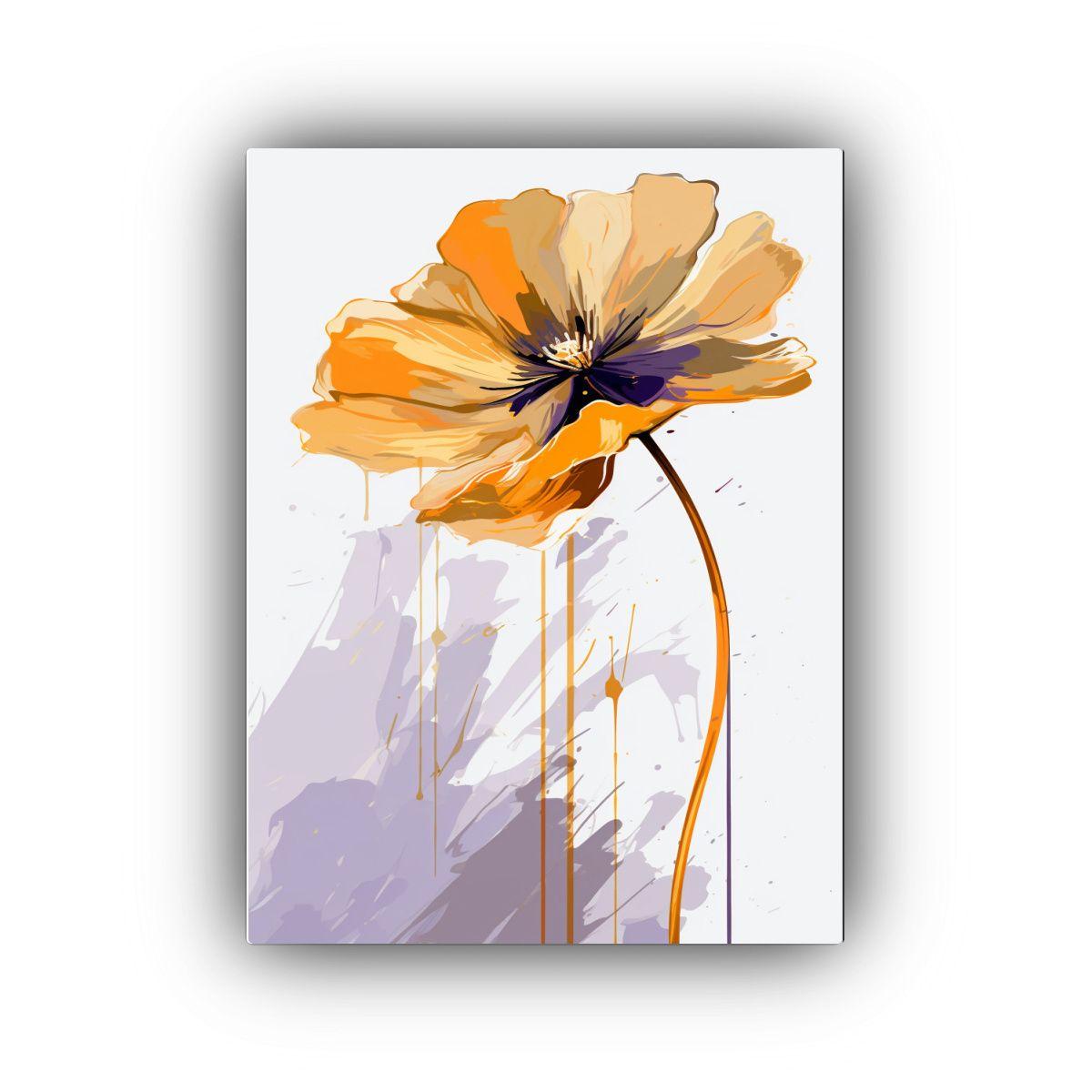 Cuadro De Lienzo De Diseño Original Con Amapola 30x40cm-0