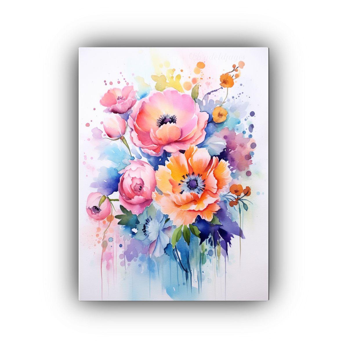 Pinturas Decorativas De Jardín Acuarela Armonía 30x40cm-0