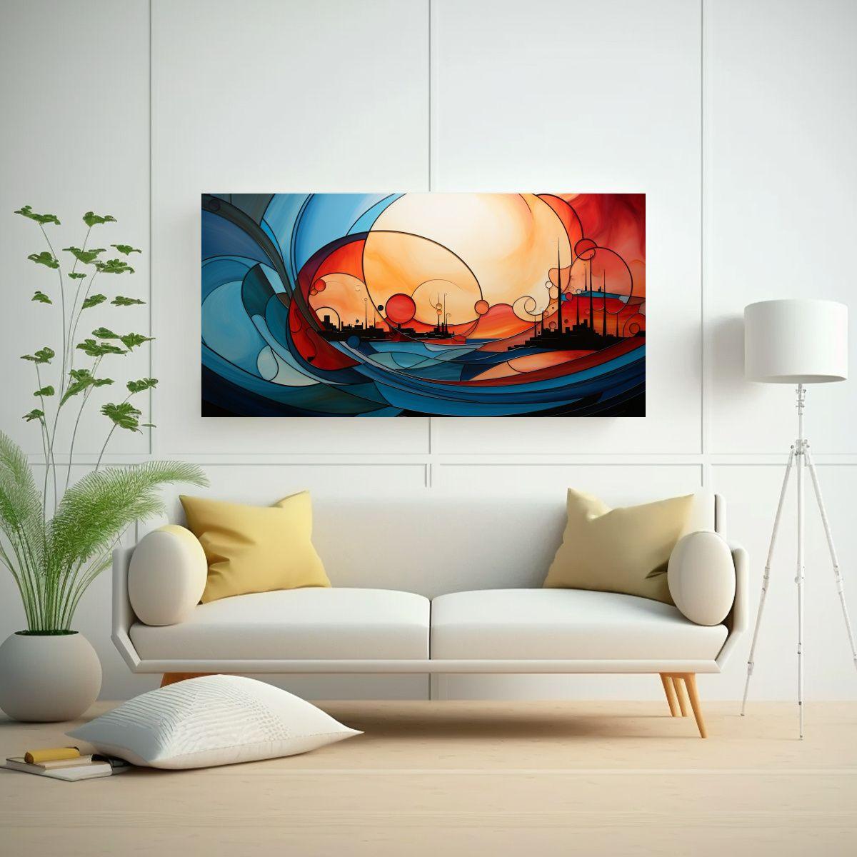 Obra Maestra Abstracta Estilo Jan Munro 80x40 Cm-2