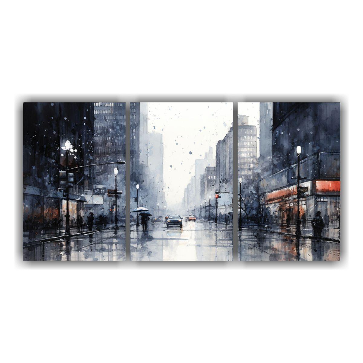 Cuadro Acuarela Ciudad Espacio A Arte Pared 180x90 Cm-0