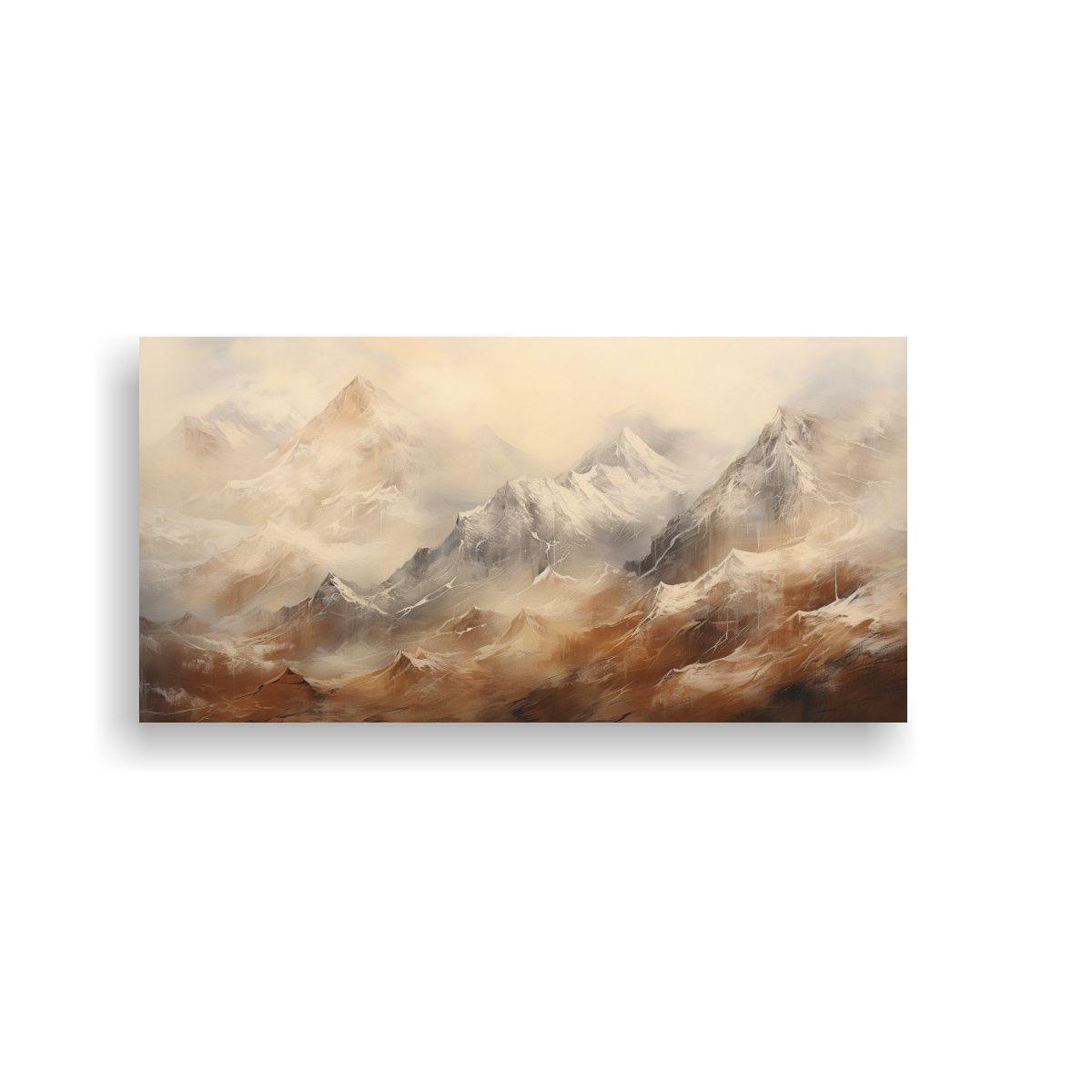 Cuadro Abstracto Montañas Nevadas Colores 40x20cm-0