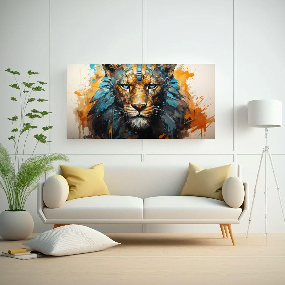Pintura Rectangular Estilo Acuarela Colorida 140x70cm-2
