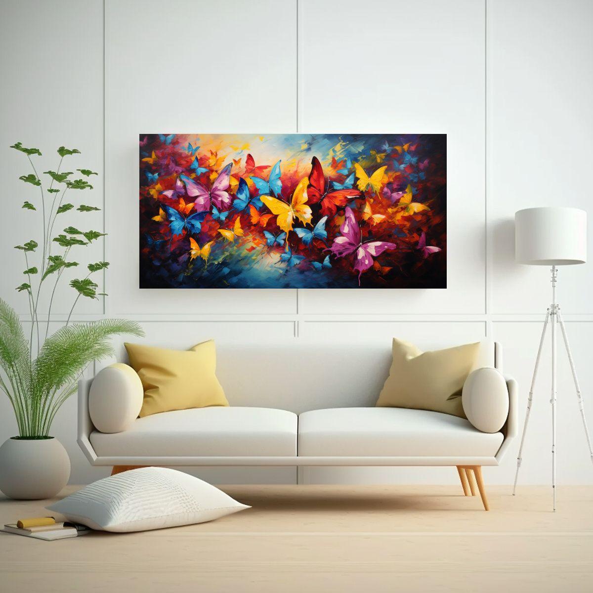 Cuadros Abstractos De Mariposas En Relieve Para 100x50 Cm-2