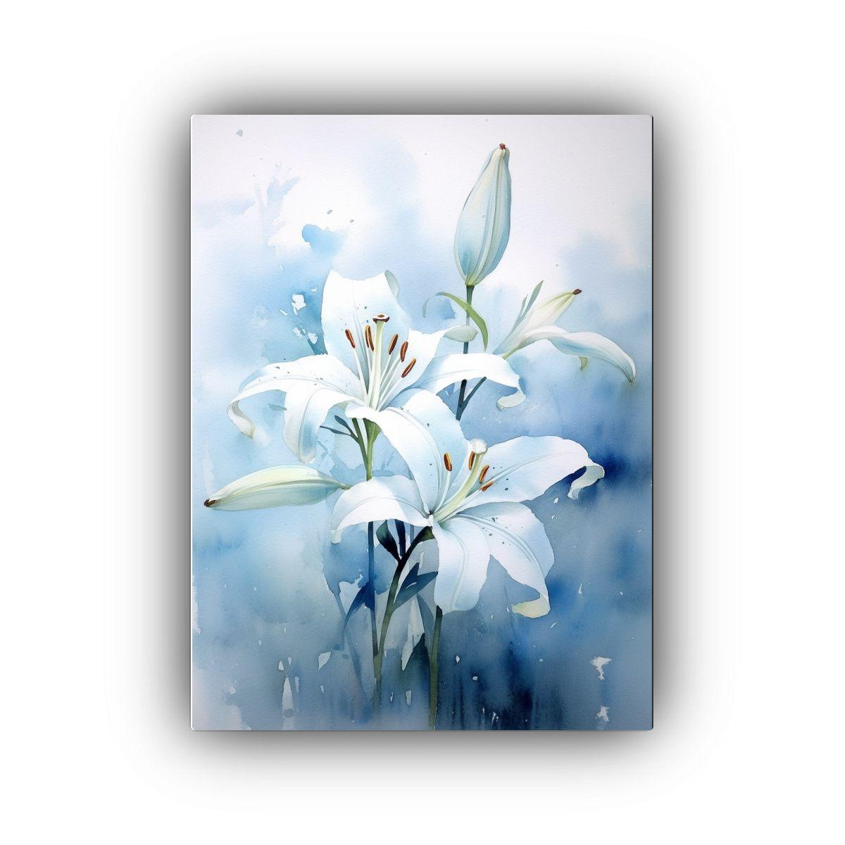 Pintura Decorativa De Fondo Acuarela De Lirio En 60x90cm-0