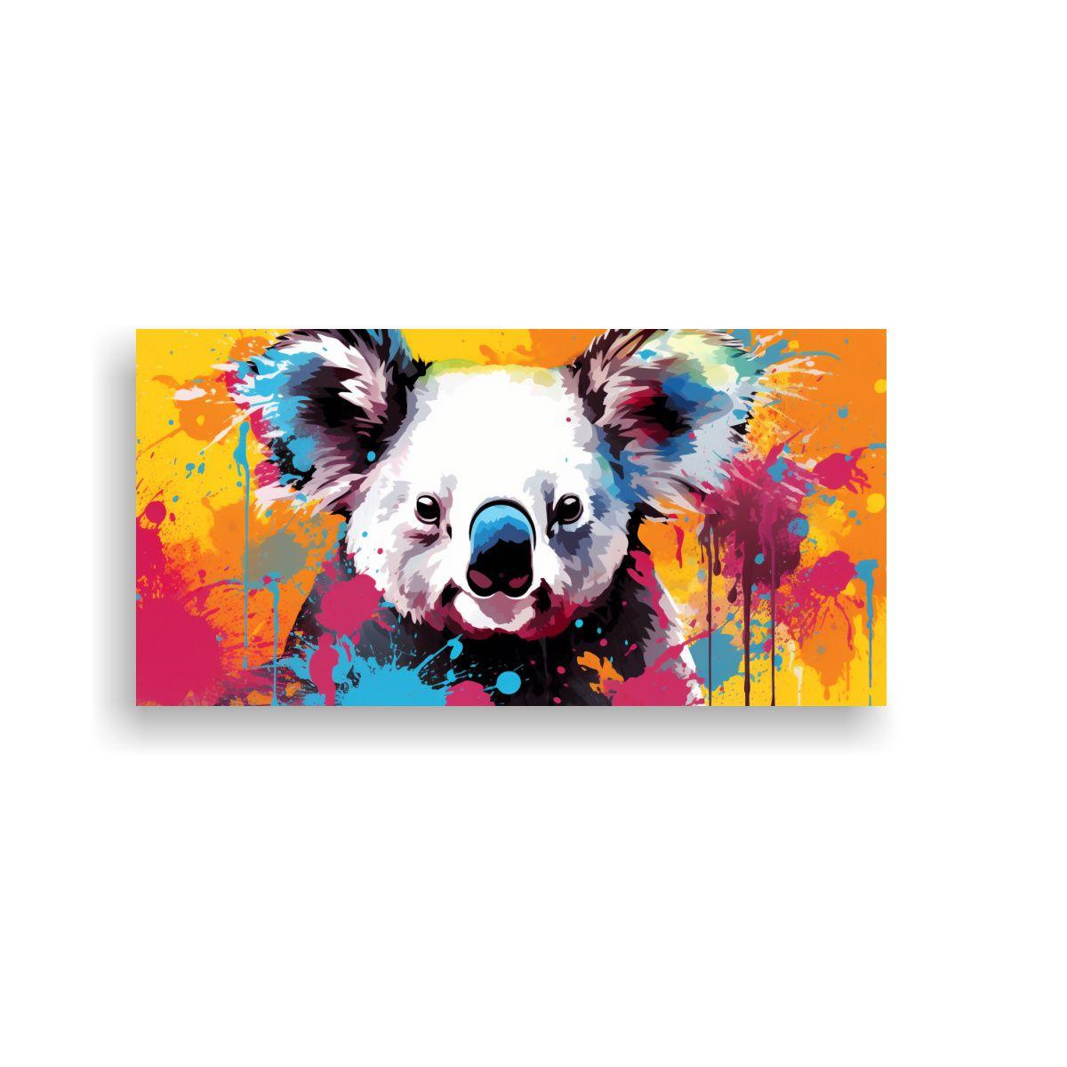 Cuadro Horizontal Detalle Koalas En Colores Hueso 120x60cm-0