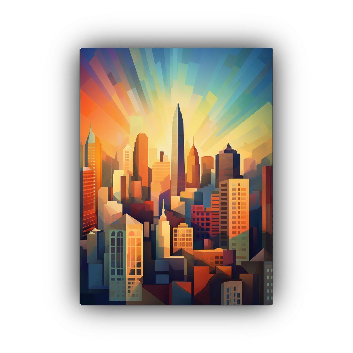 Pintura Mural Estilo Paul Ce Ciudad Cell Shaded 80x120cm-0