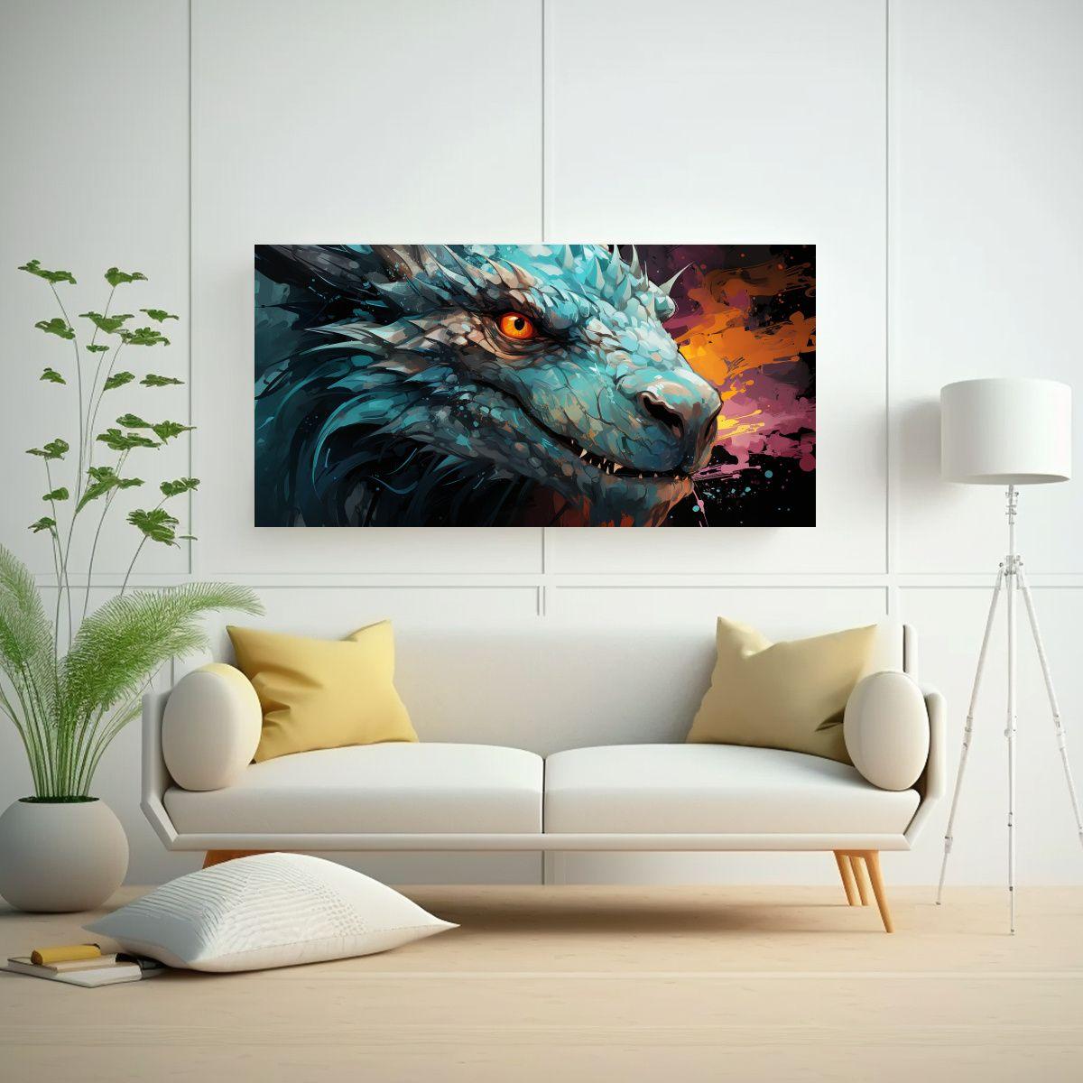 Pinturas Decorativas De Arte Abstracto Con Dragón 80x40cm-2